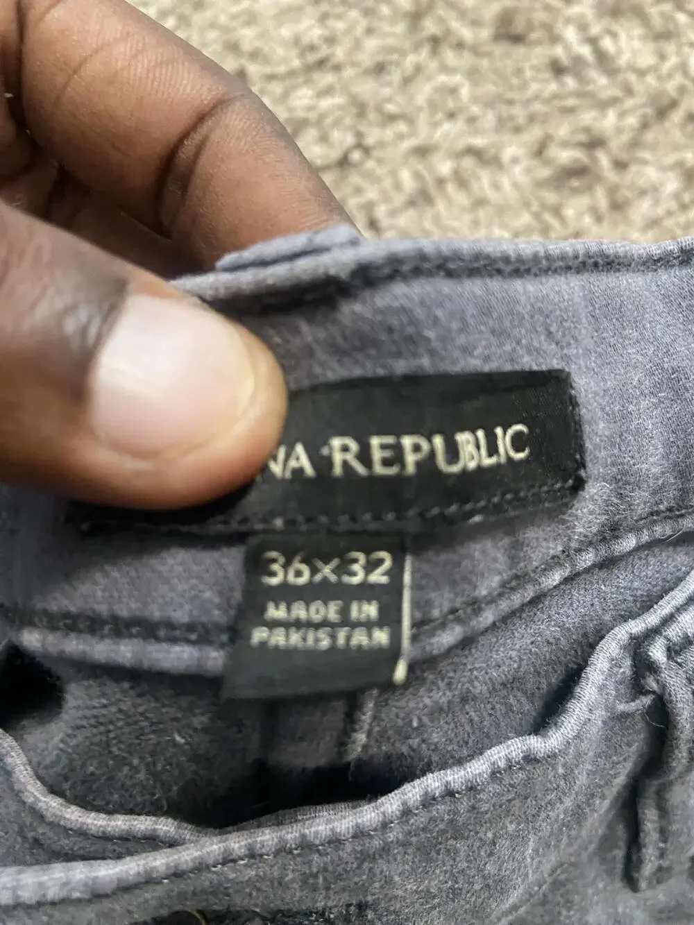 Banana Republic Jeans Mens 36x32 Gray Charcoal Wash Regular Straight Fit Denim